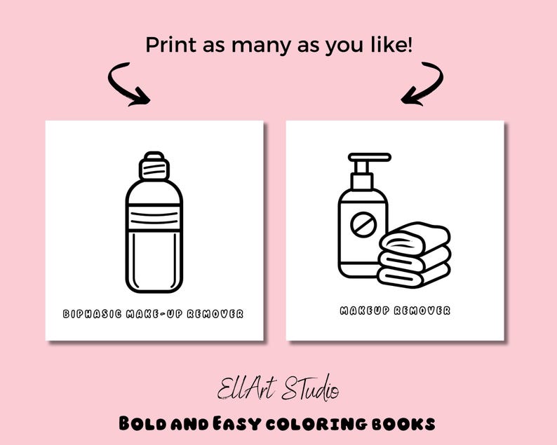 Skincare Bold and Easy Coloring Pages | Relaxing Bold Coloring Book for