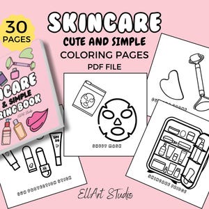Cute Skincare Coloring Pages | Cute Coloring Book Digital | Simple Coloring Book PDF, Easy Coloring Pages | Cosmetics Easy Coloring Book