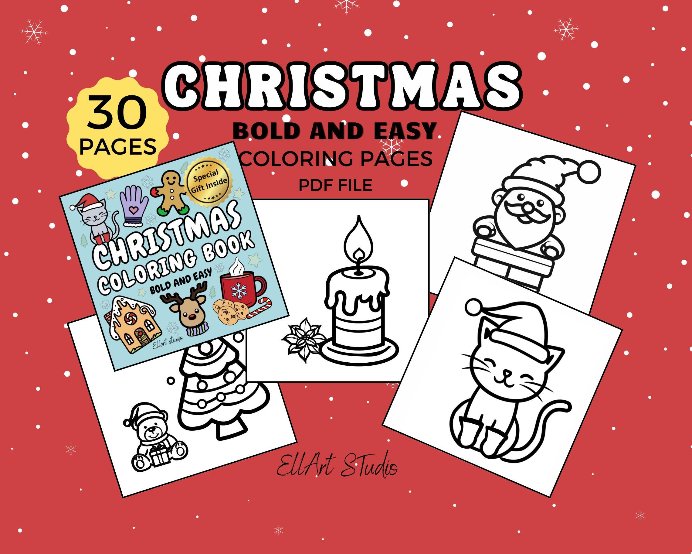 Christmas Bold and Easy Coloring Pages Christmas Coloring Sheets ...