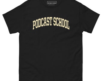 PODCAST SCHOOL Camiseta universitaria