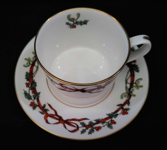 Holly Ribbons & Bows Christmas China - Etsy
