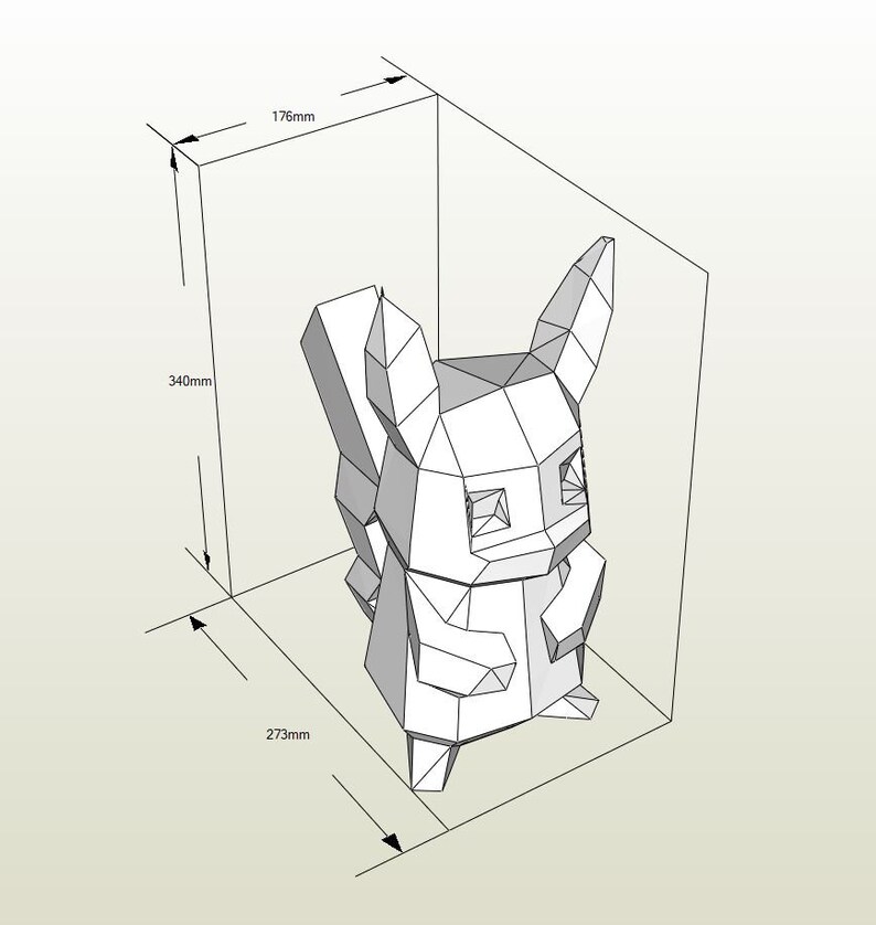 Pikachu Papercraft 3D Low Poly Template PDF Papercraft - Etsy