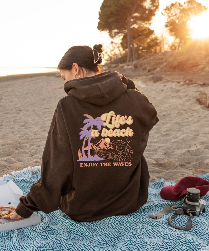 Coconut Girl Beach Hoodie, Granola Girl Sweatshirt, Preppy Y2K Hoodie, Teenage Girl Gifts, Surfer Girl Aesthetic, Trendy Oversized VSCO Maui Dark Chocolate