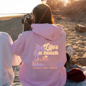 Coconut Girl Beach Hoodie, Granola Girl Sweatshirt, Preppy Y2K Hoodie, Teenage Girl Gifts, Surfer Girl Aesthetic, Trendy Oversized VSCO Maui Light Pink