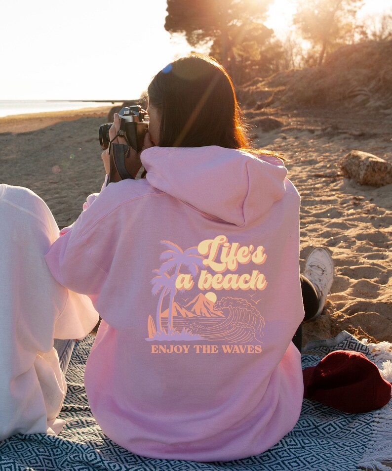 Coconut Girl Beach Hoodie, Granola Girl Sweatshirt, Preppy Y2K Hoodie, Teenage Girl Gifts, Surfer Girl Aesthetic, Trendy Oversized VSCO Maui Light Pink