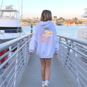 Coconut Girl Beach Hoodie, Granola Girl Sweatshirt, Preppy Y2K Hoodie, Teenage Girl Gifts, Surfer Girl Aesthetic, Trendy Oversized VSCO Maui White