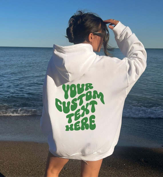Trendy Green Custom Text Hoodie Your Text Here Sweatshirt - Etsy