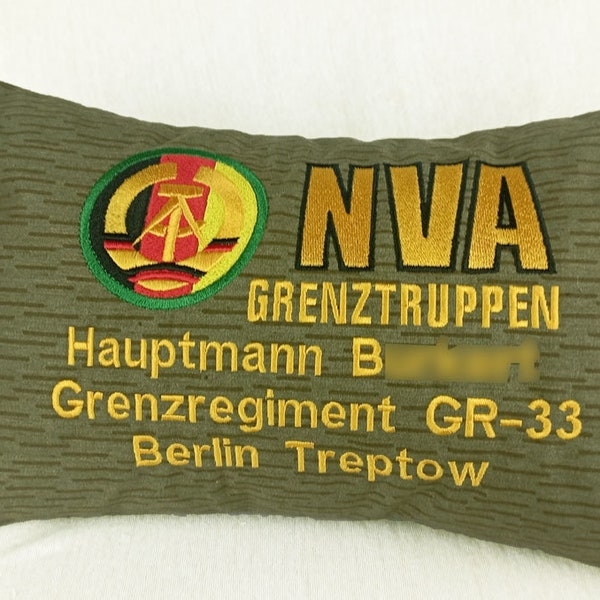 Grenztruppen der DDR Kissen, mit deinen Daten bestickt und Versand kostenlos