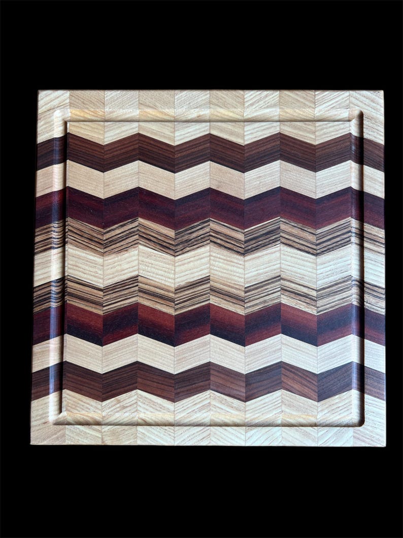 Beautiful Edge Grain Chevron Pattern Cutting Board, - Etsy