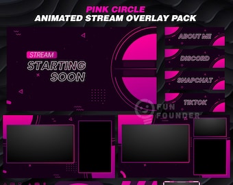 Pink Circle Animated Stream Overlay Pack | Twitch Overlay Package | Animated Stream Overlay Package | Pink Twitch Overlay | Twitch Panels