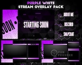 Twitch Overlay Package |  Purple White Animated Stream Overlay Pack | Purple Twitch Animated Stream Pack | Twitch Panels | Youtube Overlay