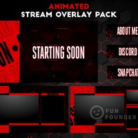 Animated RED Stream Overlays Package for Twitch, Youtube, OBS ...