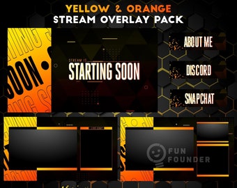 Twitch Overlay Package | Yellow Orange Animated Stream Overlay Pack | Fire Animated Stream Overlay Package | Twitch Panels |Animated Overlay
