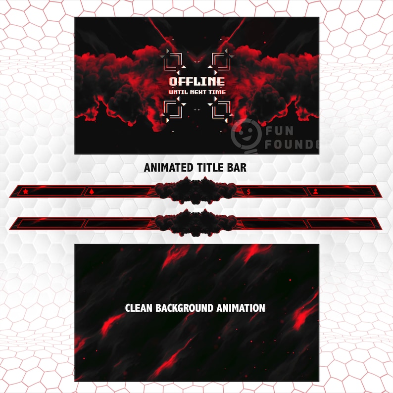 Additional Scenes Red | Animated Title Bar | Twitch Title Bar | Offline Screen Twitch | Offline Scene | Offline Screen | Animated Intermission