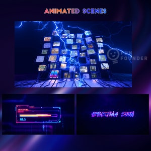 Cool Animated Stream Overlay Pack | Thunder Twitch Overlay Package ...