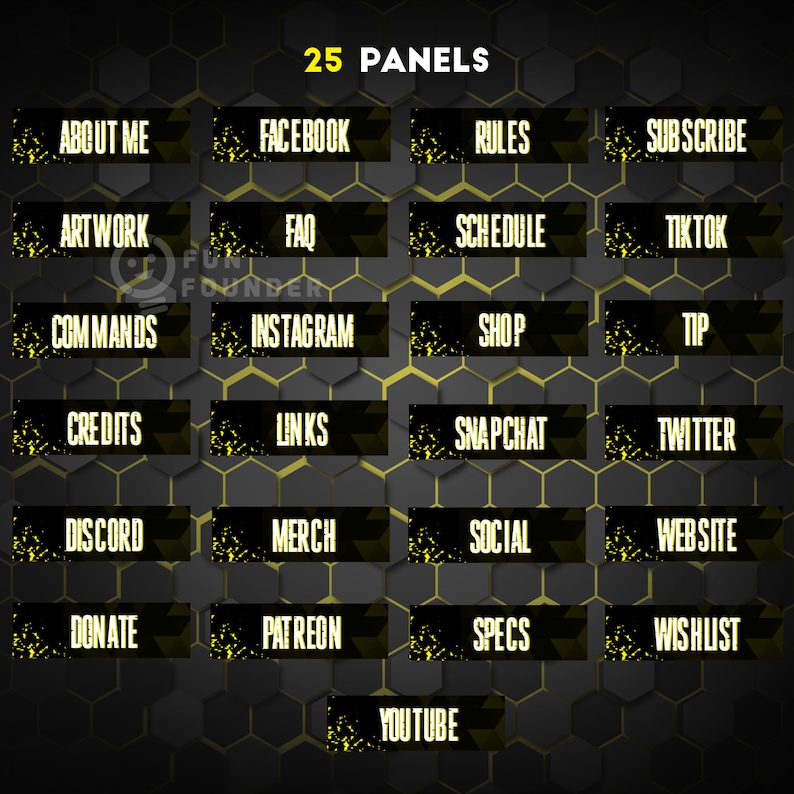Twitch Overlay Package Yellow Animated Stream Overlay Pack - Etsy