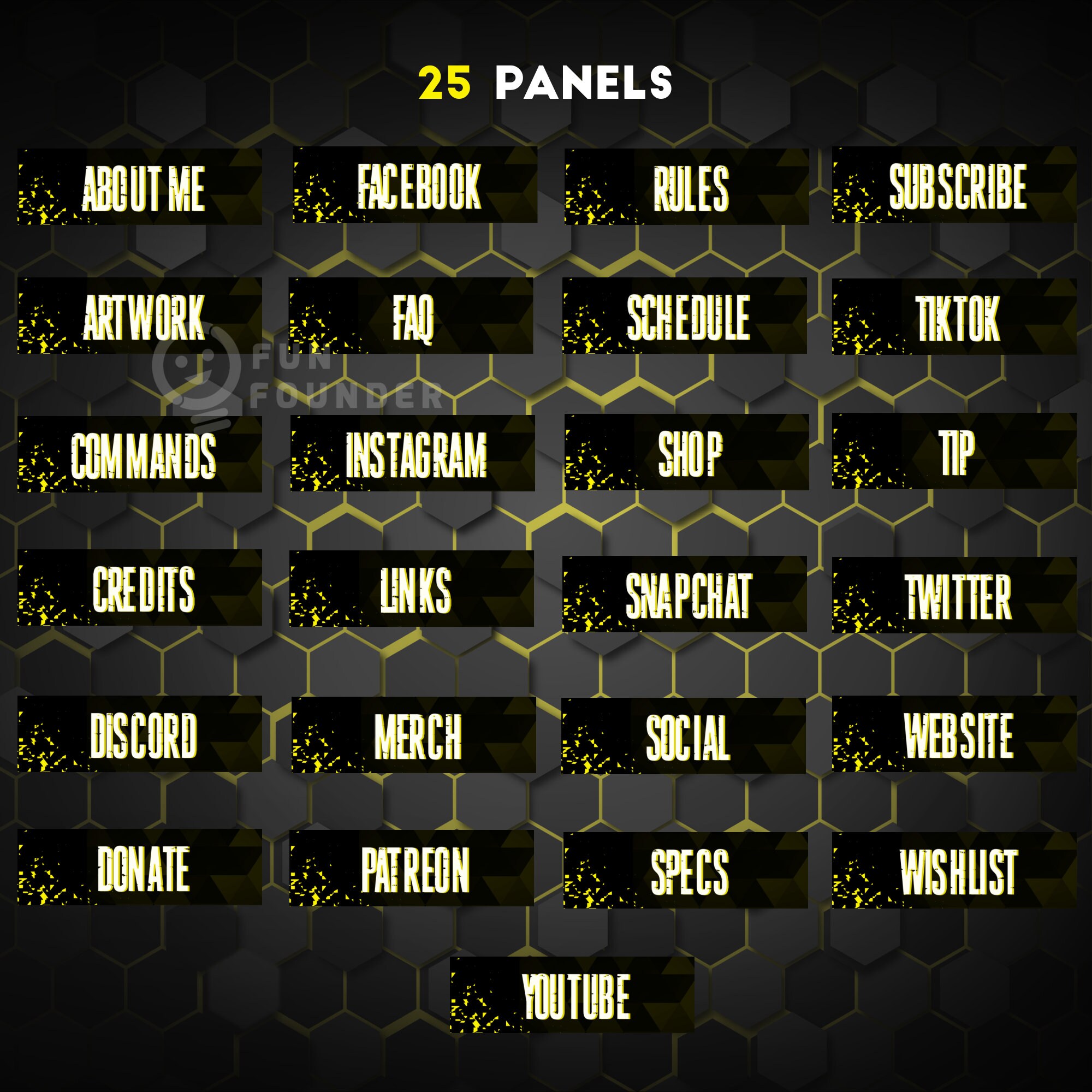 Twitch Overlay Package | Yellow Animated Stream Overlay Pack | Animated ...