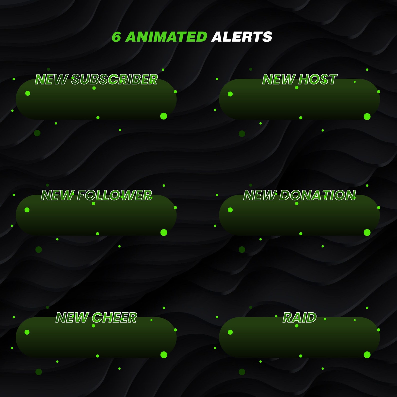 Green Circle Animated Stream Overlay Pack Twitch Overlay Package ...