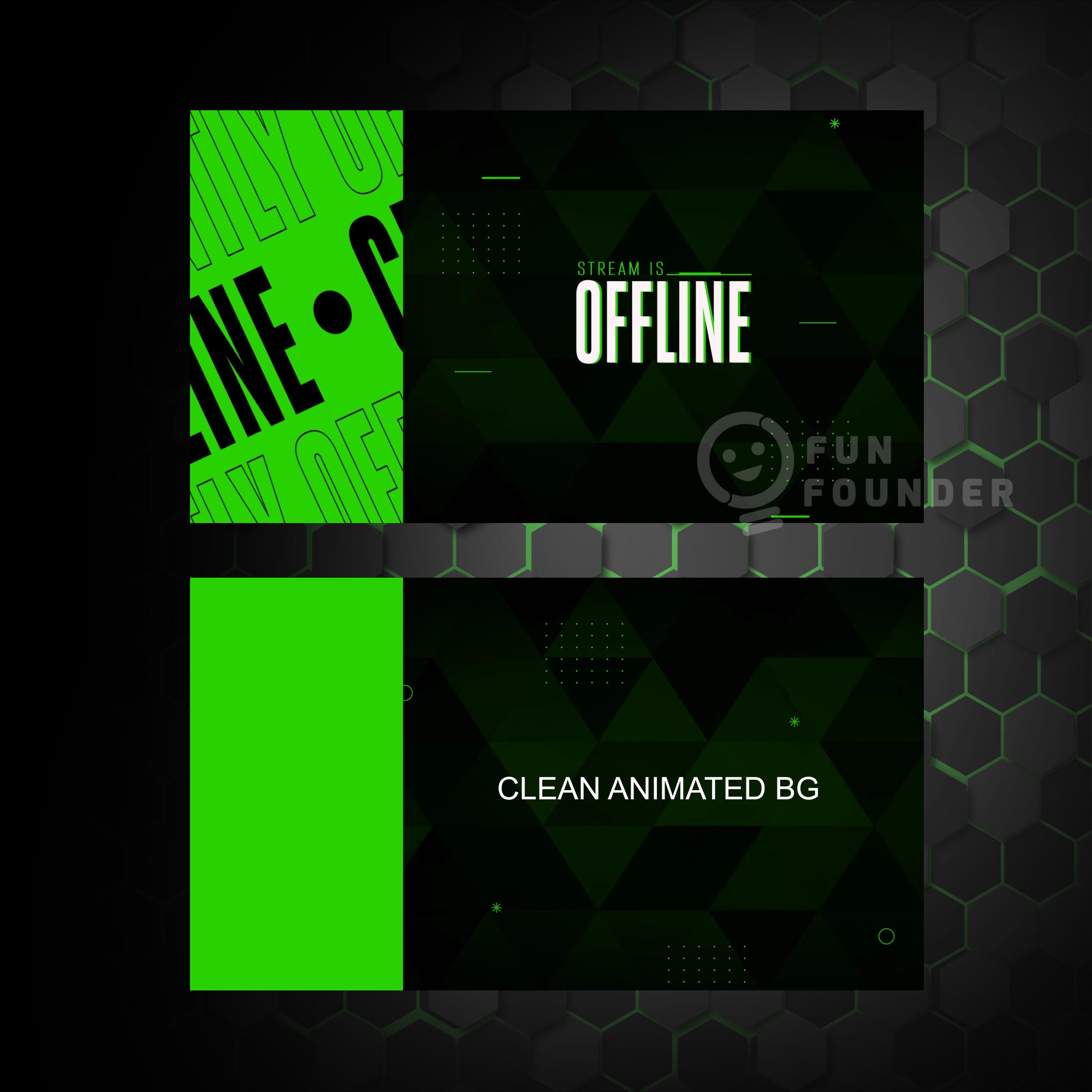 Twitch Overlay Package Green Animated Stream Overlay Pack - Etsy
