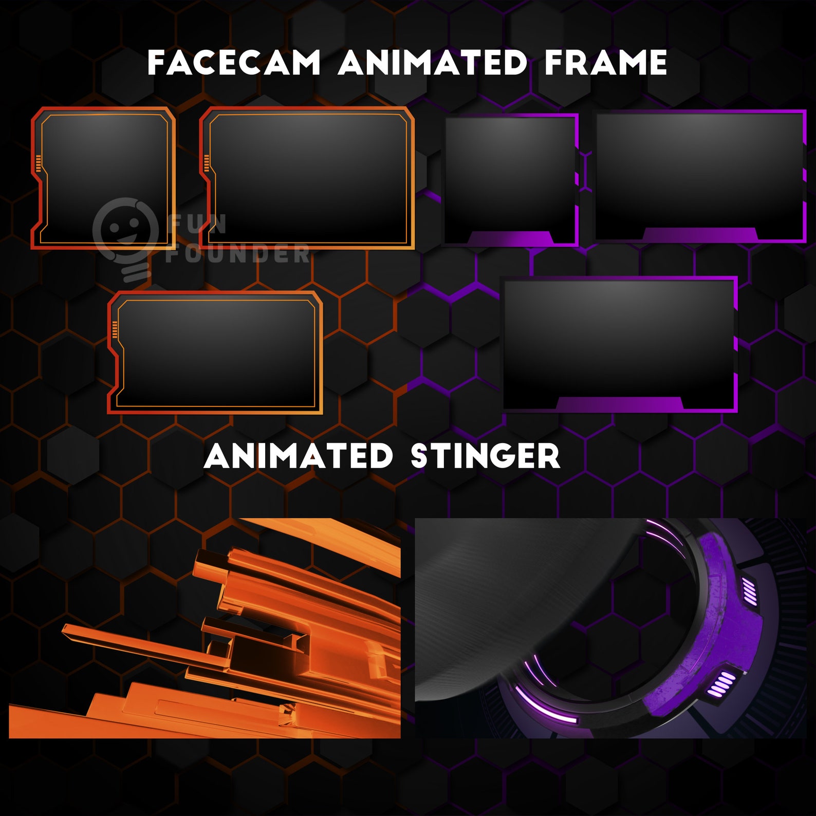 2 Overlays in 1 Packung | Lila und Orange leuchtender Regenstrom ...