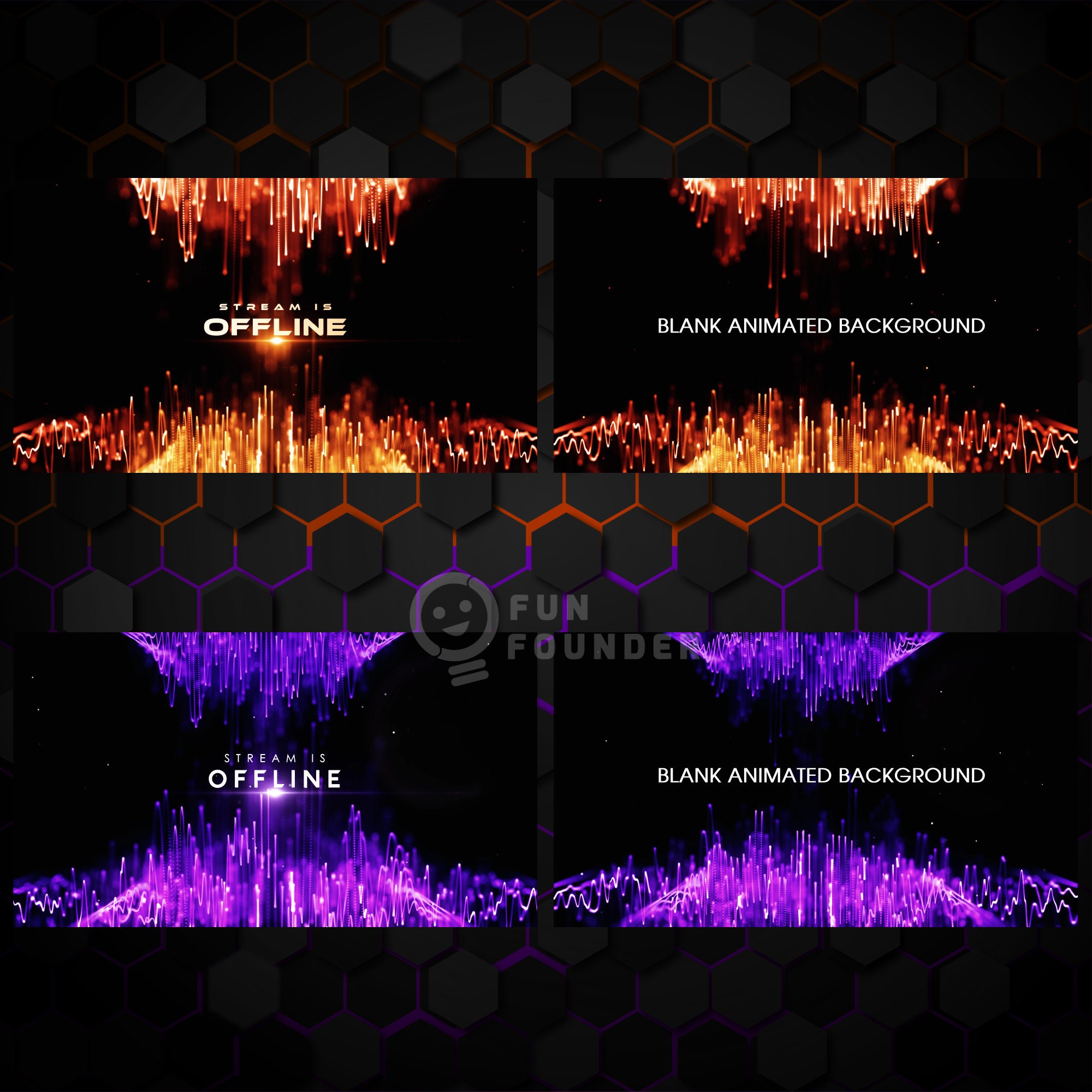 2 Overlays in 1 Pack | Purple and Orange Glowing Rain Stream Overlay ...