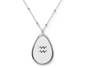 High quality necklace with Aquarius zodiac sign