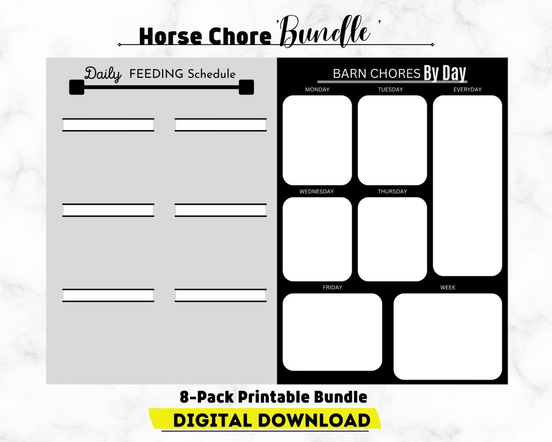 Horse Chores Ultimate Bundle Planner Etsy