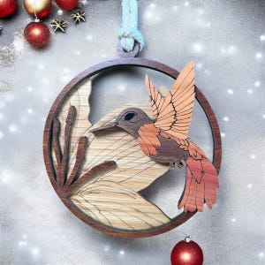 Humming Bird Ornament, 3D Hummingbird, Bird Nerd, Christmas ornament, Hummingbird Gift, Memorial ornament