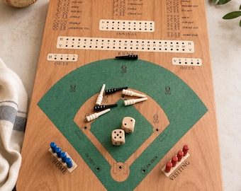 Baseball Board Game Heirloom Gift Idea Fan Enthusiast Family Night Fun Activity Men Dad Birthday Present Wooden Handcrafted Sports Toy