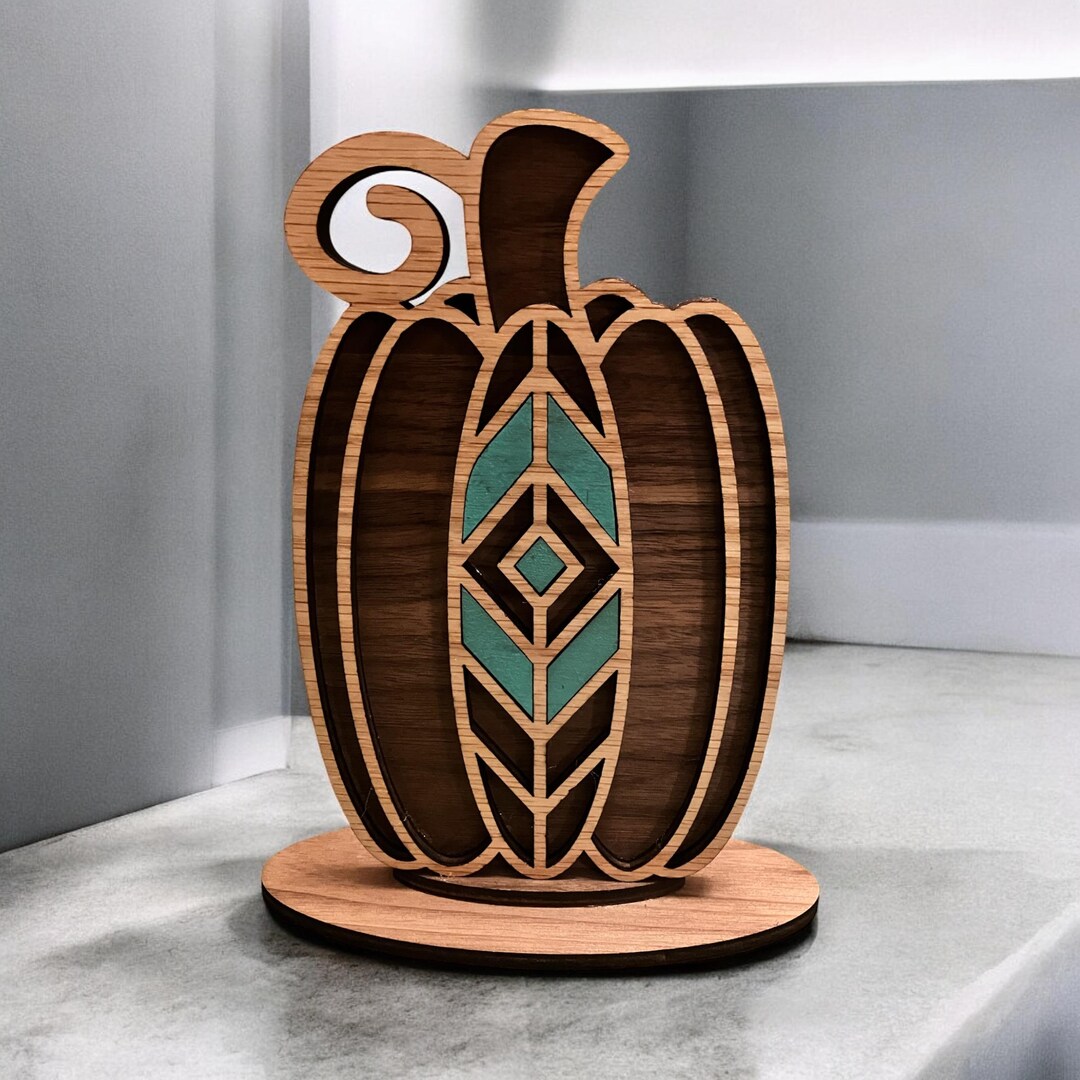 Handmade Fall Decoration - Boho Wooden Pumpkin Decor - Rustic Farmhouse ...