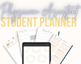 Gold Physician Assistant Student Planner (undated), Downloadable planner, 2023 Digital Planner, Future PA, PA school, PA student gift
