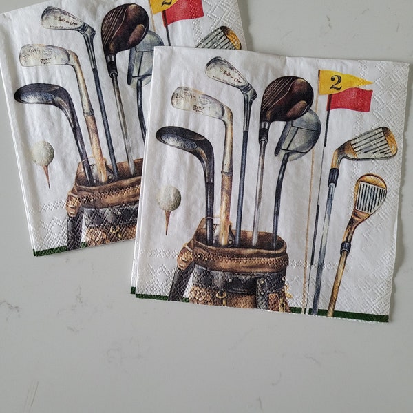 Custom Golf Themed Napkins Etsy