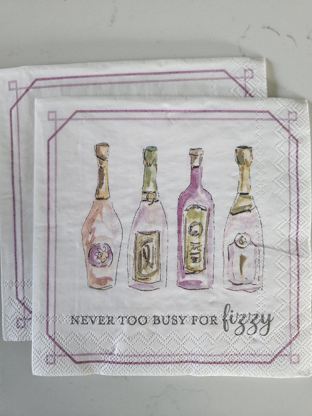 Fizzy COCKTAIL SIZE Paper Napkin for DECOUPAGE - Set of (2) Individual ...