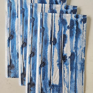 Waterway Pattern GUEST TOWEL Size Napkin for Crafting, DECOUPAGE - Set of (4) Individual Napkins