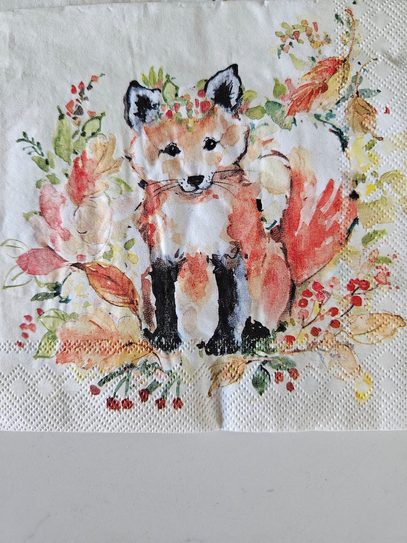 WillowValeWhimsy Sweet Fox Cocktail Napkins - Thumbnail 3