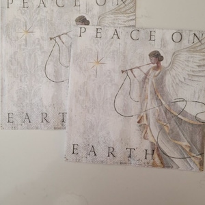 Angel&#39;s Grace COCKTAIL SIZE Napkin for DECOUPAGE - Set of (2) Individual Napkins