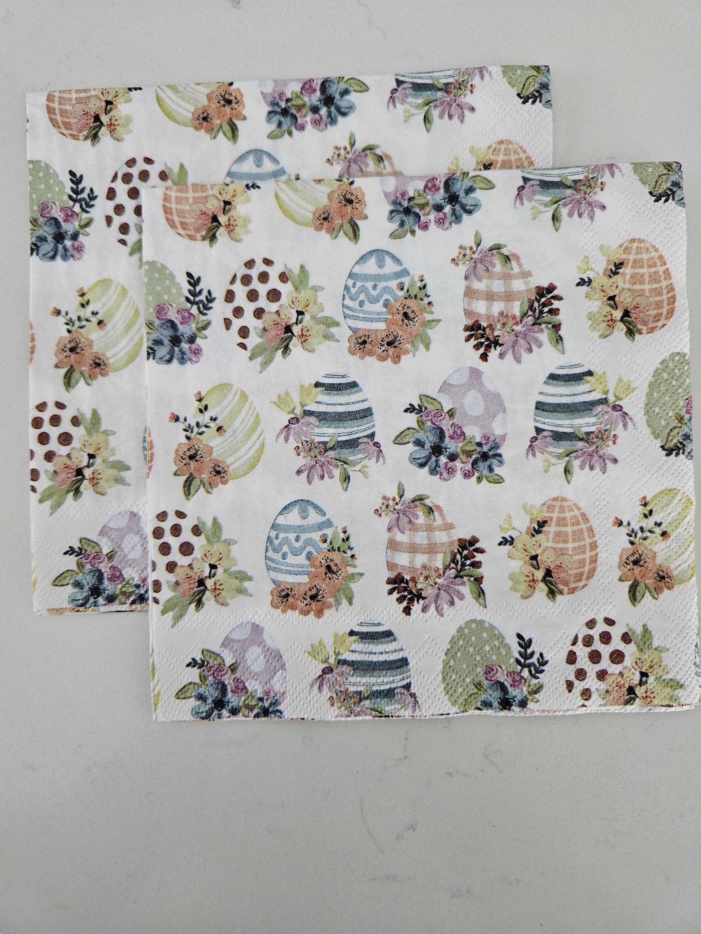 Patterned Napkins Patterned Easter Eggs Cocktail Napkins β Set of 2 for Decoupage ...
