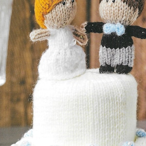 Wedding Cake Bride and Groom Top Tier  Knitting Pattern
