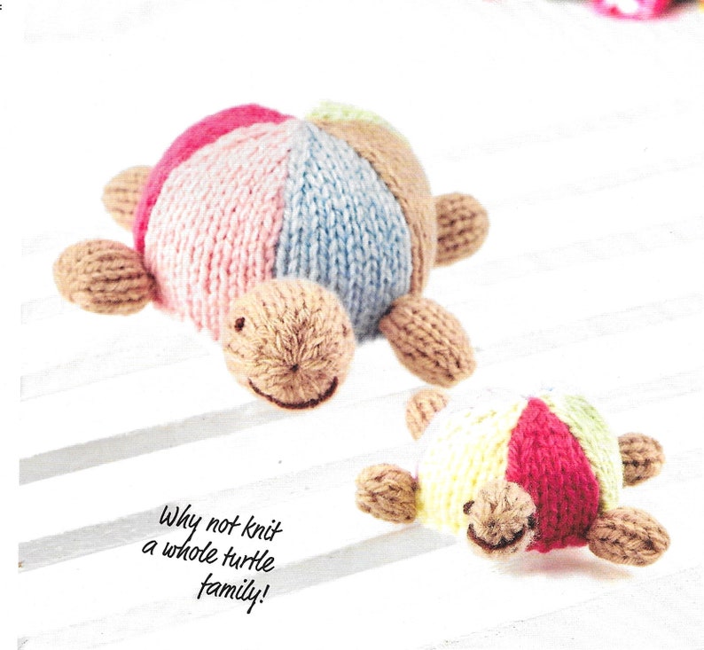 Knitted Turtle Shell Pattern Family of Turtles Knitting Pattern Toy - Etsy
