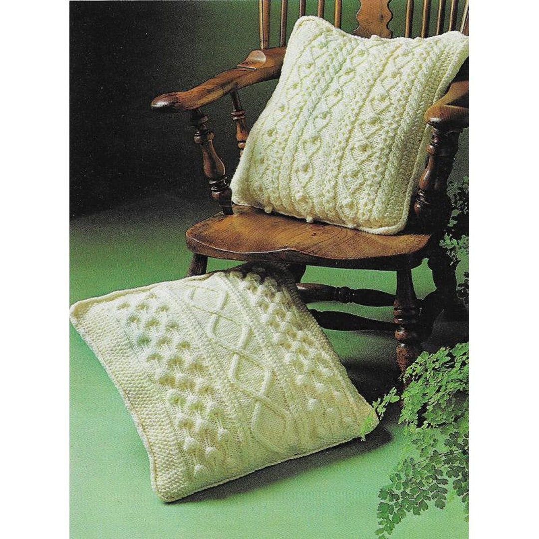 Aran Cushion Covers Knitting Pattern PDF Etsy