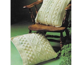 Aran Cushion Covers Knitting Pattern PDF