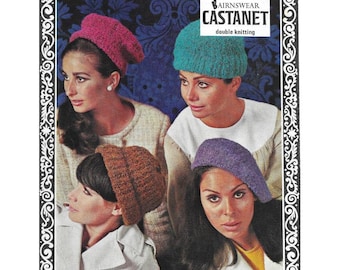 Knitting Pattern Vintage Hats - 4 styles