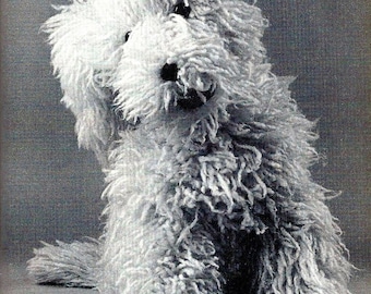 Large Furry Toy Dog Knitting Pattern