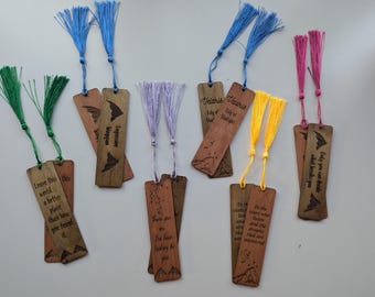ACOTAR Wooden Bookmark – “A Court of Thorns and Roses” Gift | Laser Engraved Bookish Accessory | Ideal for Fantasy Book Lovers