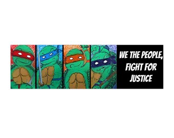 Ninja Schildkröten-Autoaufkleber, wir, das Volk, kämpfen für Gerechtigkeit, lustiger Verfassungsautoaufkleber, politischer Autoaufkleber, Vaterländischer Laptop