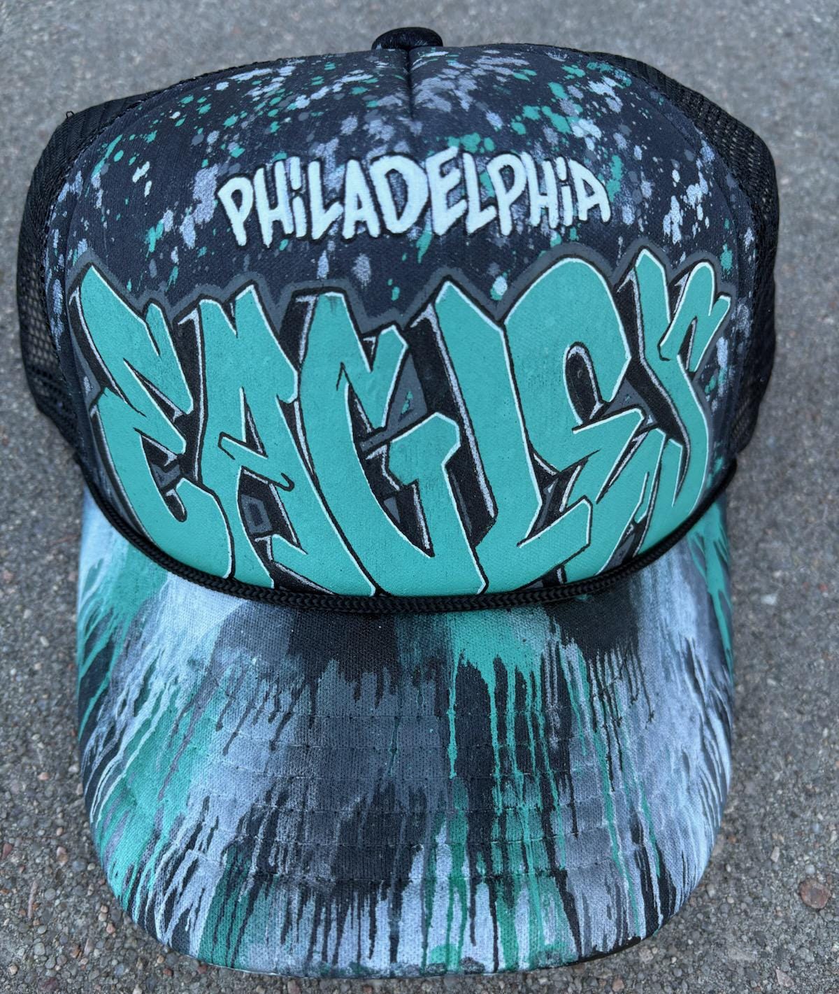 NWT Handmade Philadelphia Eagles Twinkle Collage Trucker Hat Make it ✨desi✨ this one is for all my @philadelphiaeagles  main image 4