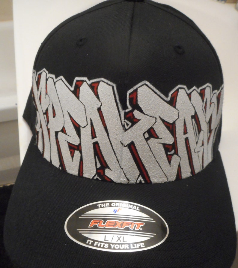 Custom Graffiti Hats Snapback Cap Trucker Style Spray Paint Etsy