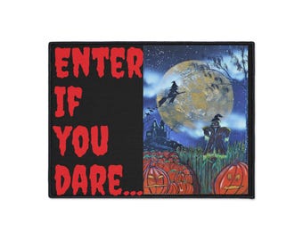 Halloween Bodenmatte, Vogelscheuche Hexe Kürbis Patch Mond Design, rutschfester Indoor Outdoor Teppich, Eingangsmatte, Urlaub Fußmatte, Herbst Dekor