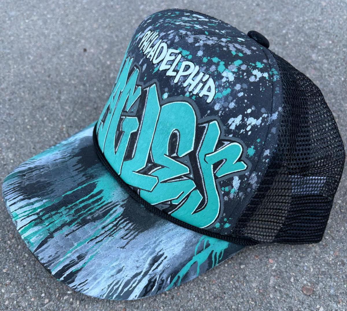 NWT Handmade Philadelphia Eagles Twinkle Collage Trucker Hat Make it ✨desi✨ this one is for all my @philadelphiaeagles  main image 3