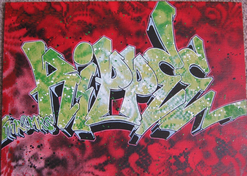 Custom Graffiti Art Spray Paint Canvas Boards Hand Painted One Etsy